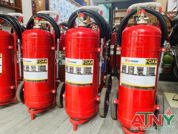 Bình chữa cháy bọt foam dạng xe đẩy 25lit 50lit vf25 vf50