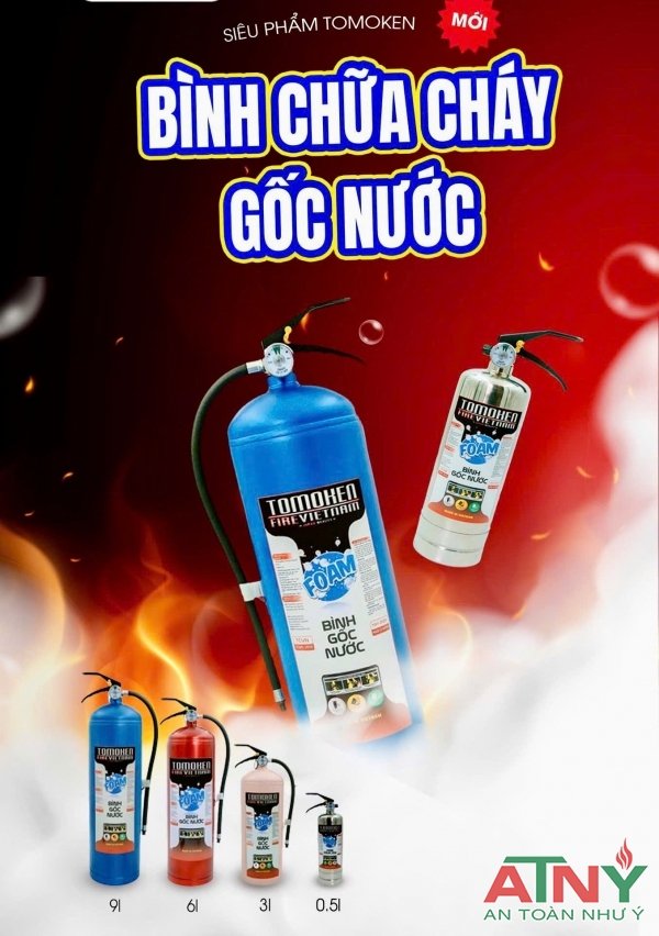 Bình chữa cháy bọt foam gốc nước tomoken 3l 6l 9l
