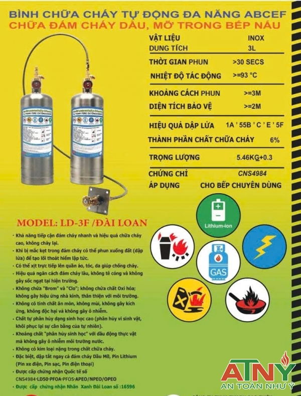 Bình chữa cháy tự động cho bến ăn