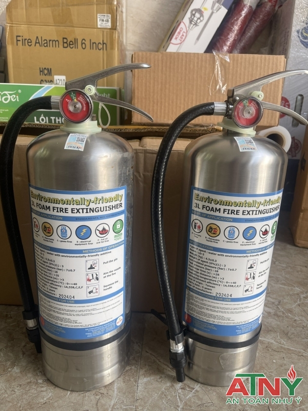 Bình foam inox 3 lít dùng cho chữa cháy đa năng đám cháy abcdef