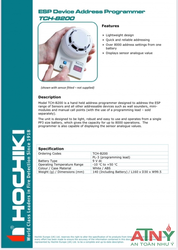 Bộ cài đặt đầu báo khói địa chỉ hochiki module tch-b200