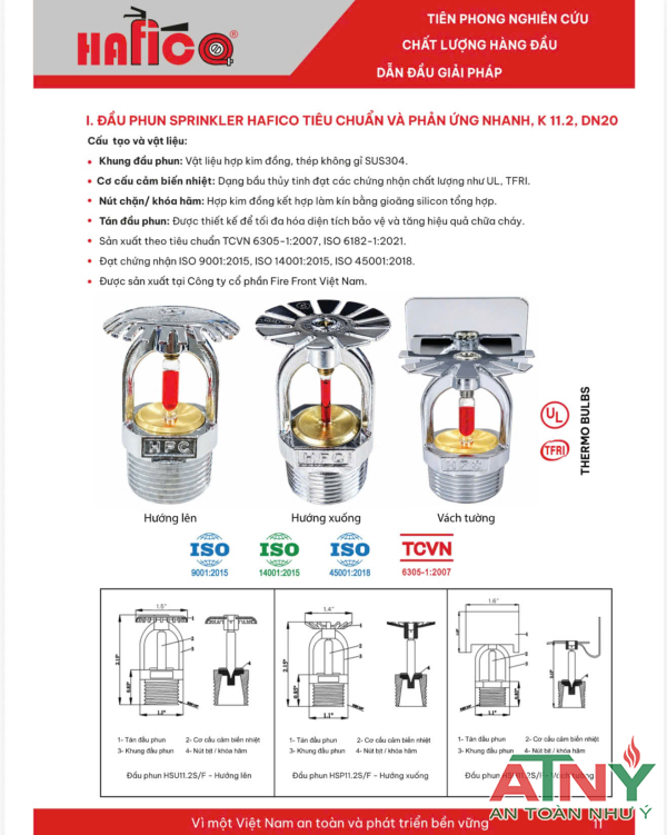 Catalogue báo giá đầu phun phản ứng nhanh k11.2 giá rẻ