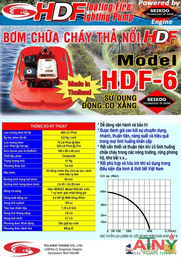 Catalogue báo giá máy bơm phao thả nổi 6hp