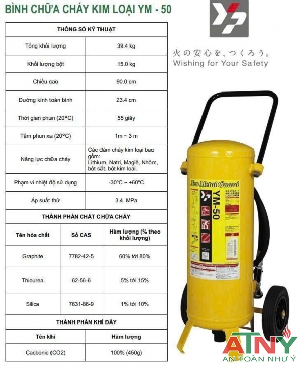 Catalogue bình chữa cháy kim loại xe đẩy dạng bột D 15kg