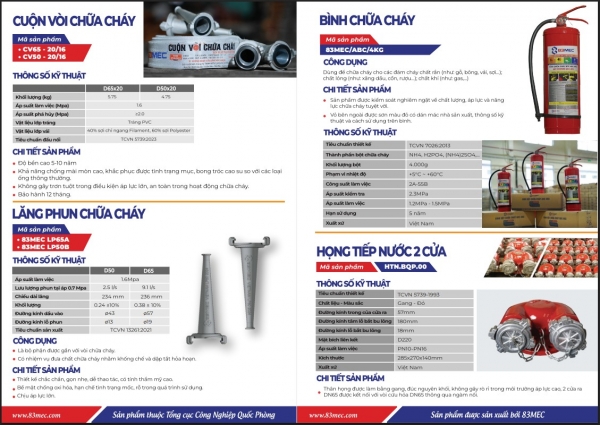 Catalogue cuộn vòi lăng phun bộ quốc phòng