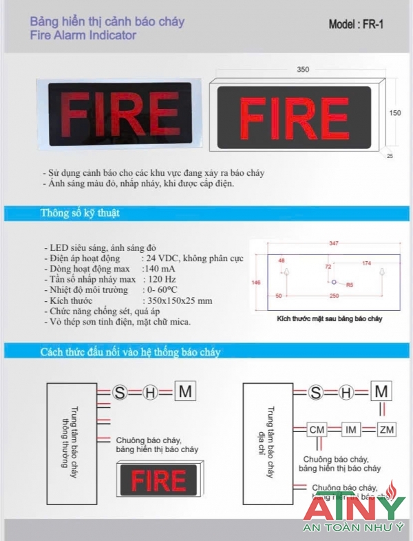 Catalogue thông số kỹ thuật đèn fire
