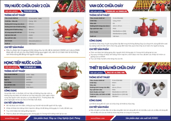 Catalogue van họng trụ chữa cháy bộ quốc phòng