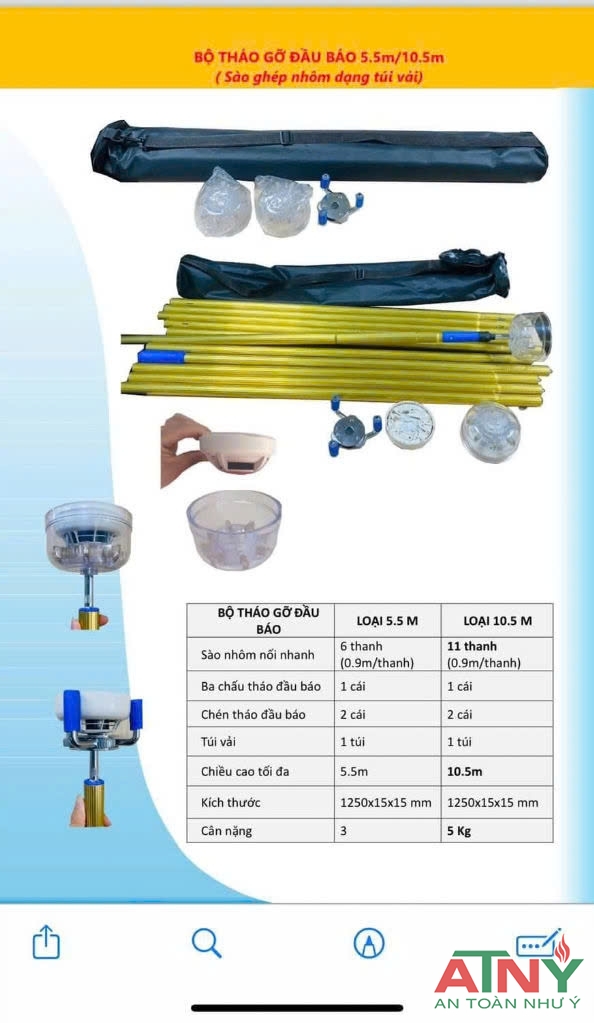 Cây tháo gỡ đầu báo khói