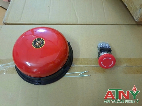 Chuông báo cháy điện 220v kèm nút nhấn báo động