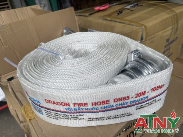 Cuộn vòi chữa cháy dragon DN50 DN65 dài 20m có kiểm định cấp tem PCCC