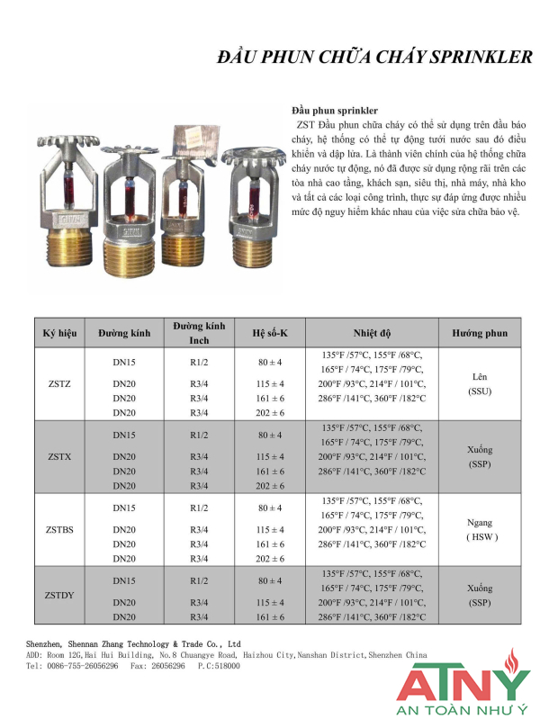 Đầu phun 93 độ sprinkler quay lên quay xuống giá rẻ