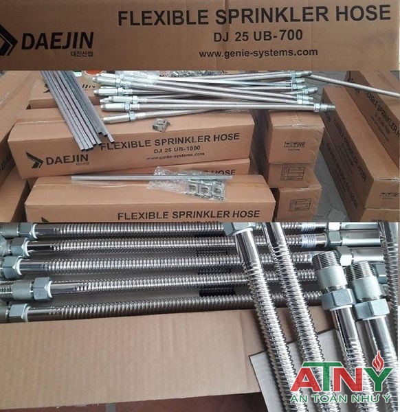 Dây ống mềm Daejin Hàn Quốc nối đầu phun sprinkler DN15 DN20 DN25