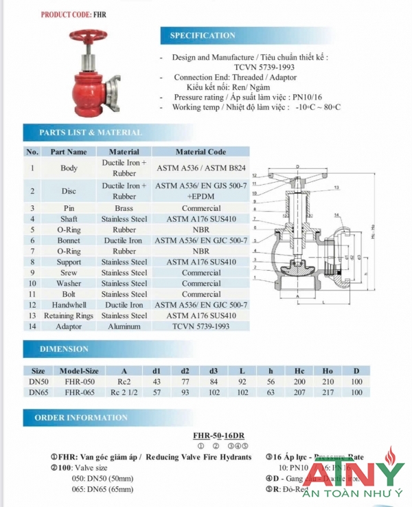 Gía van góc giảm áp có kiểm định sẵn dn50 dn65