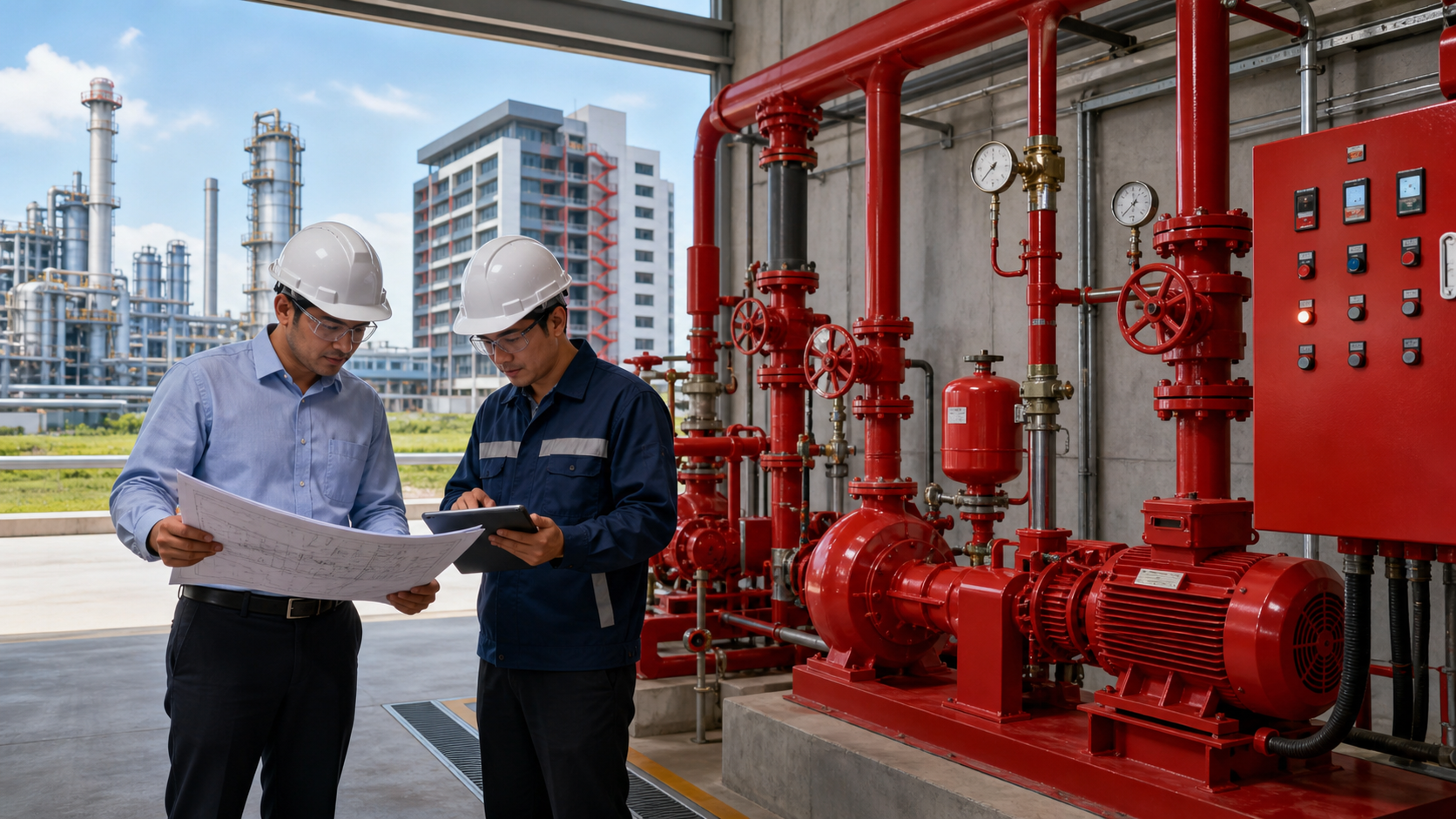 Hướng dẫn c&aacute;ch t&iacute;nh to&aacute;n c&ocirc;ng suất m&aacute;y bơm chữa ch&aacute;y cho nh&agrave; xưởng v&agrave; t&ograve;a nh&agrave;