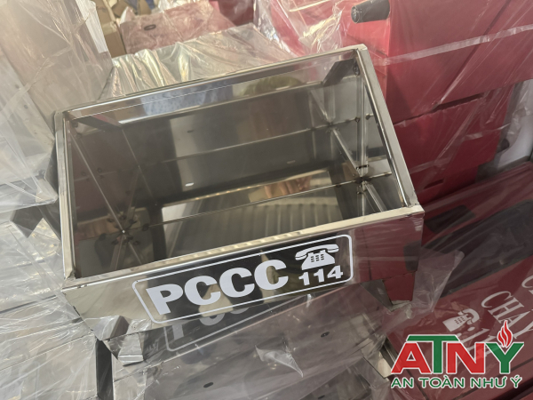 Kệ đựng 2 bình chữa cháy inox 304