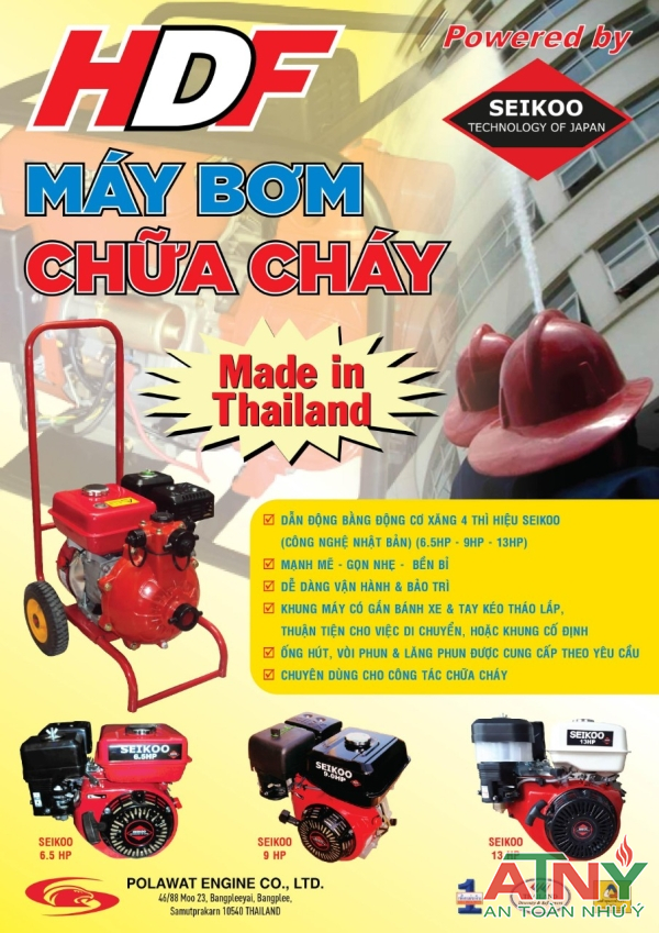 Kiểm định PCCC máy bơm bơm xăng di động seikoo Thai Lan 6,5hp,7,5hp,9hp,11hp,13hp,15hp