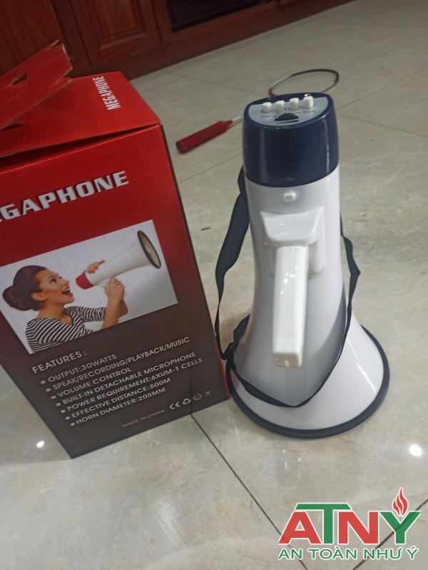 LOA CẦM TAY PHÁT ÂM BÁO ĐỘNG CÓ CÒI HỤ 30W