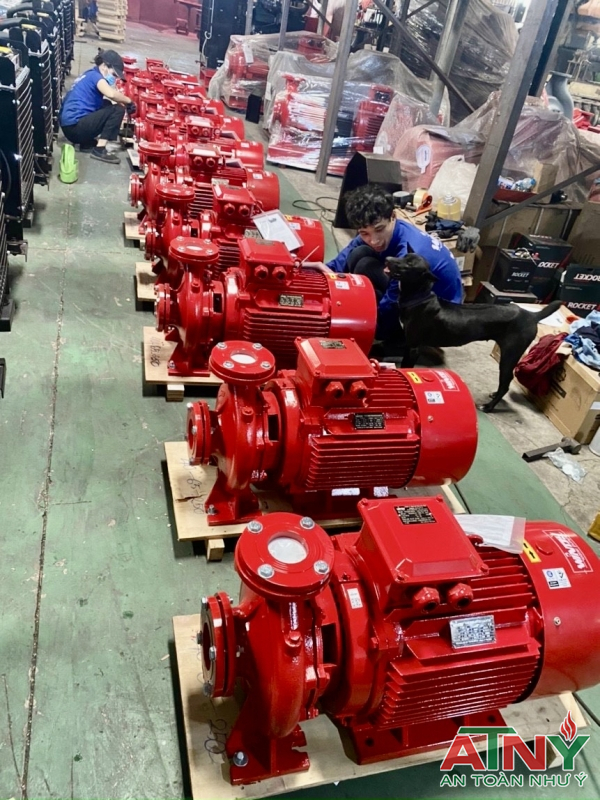 Máy bơm điện chữa cháy windy sơn màu đỏ