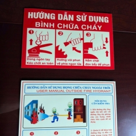 Bảng hiệu biển báo nơi để bình chữa cháy hưỡng dẫn sử dụng bình chữa cháy bột co2