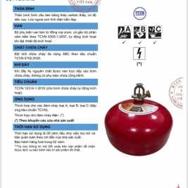 Bình cầu treo trần tự động vinafoam 6kg 8kg bột abc