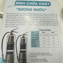 Bình chữa cháy sương nước 6 lít 9lit inox 304 đám cháy A chất rắn và điện