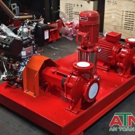 Bộ máy bơm chữa cháy kèm chân đế điện diesel bù áp