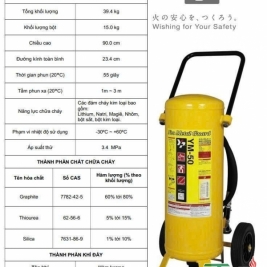 Catalogue bình chữa cháy kim loại xe đẩy dạng bột D 15kg