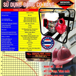 Catalogue máy bơm xăng hiệu seikoo Thailan 6,5hp,7,5hp,9hp,13hp,15hp,18hp