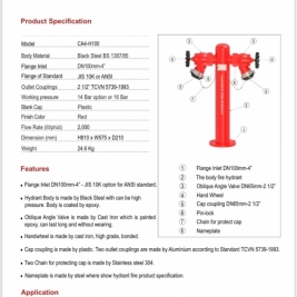 Catalogue trụ chữa cháy Canatech CA4-H100