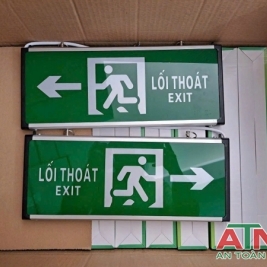 Đèn exit thoát hiểm các hướng lên xuống cầu thang trái phải