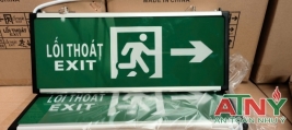 Đèn exit thoát hiểm các hướng lên xuống cầu thang trái phải