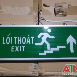 Đèn exit thoát hiểm các hướng lên xuống cầu thang trái phải