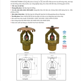 K16.8 đầu phun titan sprinkler phản ứng nhanh
