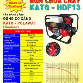 Máy bơm chữa cháy chạy xăng hiệu kato 13hp hdf13 Thailand Polawat