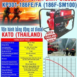 Máy bơm diesel 10hp kato thai lan có kiểm định pccc năm 2024-2025