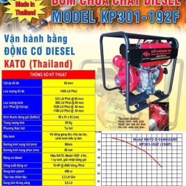 Máy bơm diesel kato D-VANGUARD ThaiLan 15hp kiểm định cấp tem năm 2023