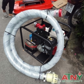 Máy bơm xăng di động khiêng tay 15hp kèm ống hút cuộn vòi lăng phun có kiểm định pccc