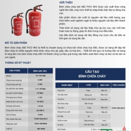 Nhà phân phối bình chữa cháy fico Việt Nam bột abc 4kg 8kg giá sỉ lẻ