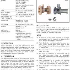 THÔNG SỐ KỸ THUẬT BỘ TRỘN FOAM ẤN ĐỘ HD FIRE DN65,DN80,DN100,DN150