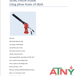 THÔNG SỐ KỸ THUẬT LĂNG GIÁ PHUN FOAM LƯU LƯỢNG Q=1440L/P,H=10BAR