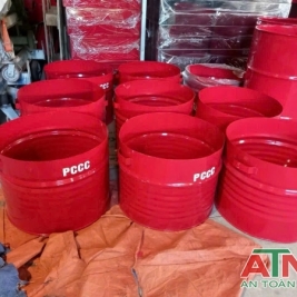 Thùng phi đựng cát có xe đẩy tay nắm chữa cháy xăng dầu kho hóa chất dung môi
