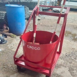 Thùng phuy đựng cát pccc xe đẩy có nắp đậy sơn đỏ