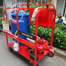 Xe foam lưu động xe đẩy dùng cho cây xăng dầu kho hóa chất dung môi