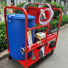 Xe foam lưu động xe đẩy dùng cho cây xăng dầu kho hóa chất dung môi