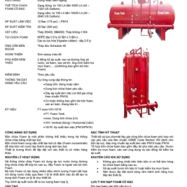 THÔNG SỐ KỸ THUẬT BỒN CHỨA PHOAM DẠNG ĐỨNG VÀ NẮM