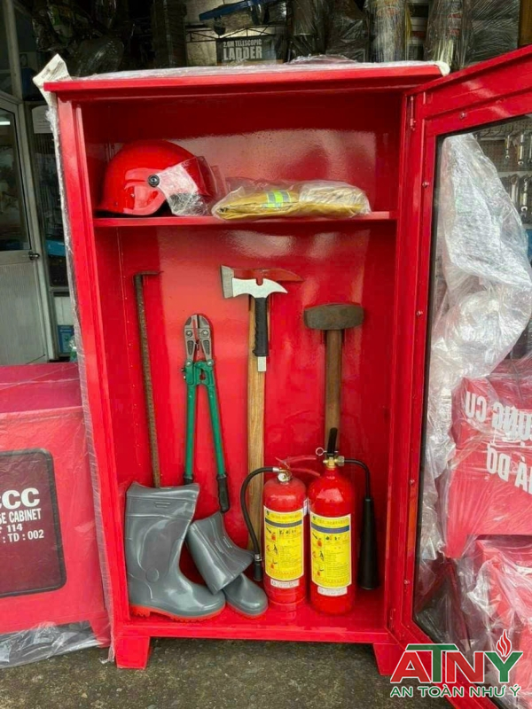 Tủ đựng dụng cụ phá dỡ pccc búa rìu xà beng kìm cộng lực